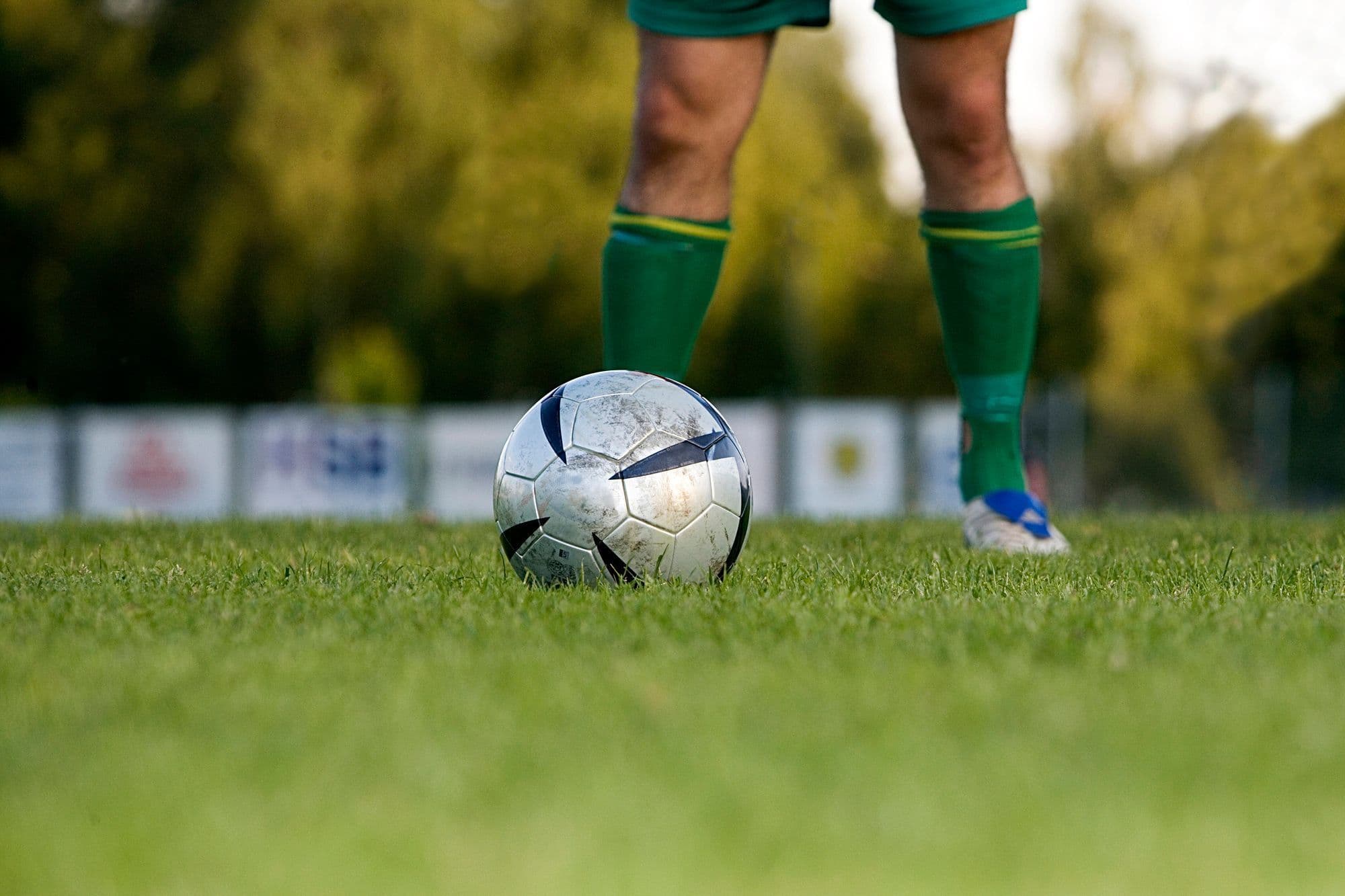 Football player with ball